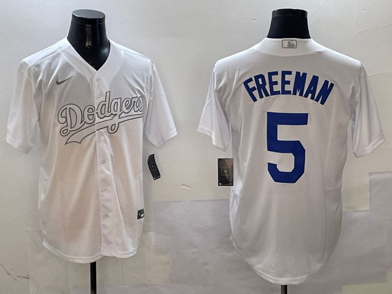 Men Los Angeles Dodgers #5 Freeman White Fashion Edition Game 2025 Nike MLB Jersey style 1